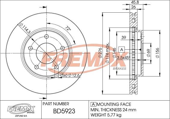 FREMAX BD-5923 - Гальмівний диск autozip.com.ua