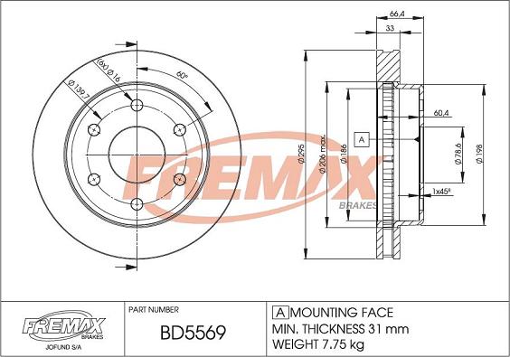 FREMAX BD-5569 - Гальмівний диск autozip.com.ua