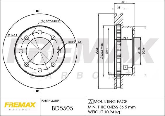 FREMAX BD-5505 - Гальмівний диск autozip.com.ua