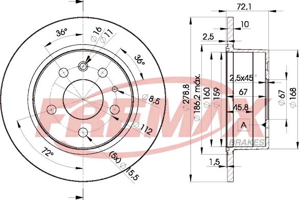 FREMAX BD-5500 - Гальмівний диск autozip.com.ua