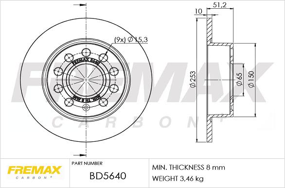 FREMAX BD-5640 - Гальмівний диск autozip.com.ua