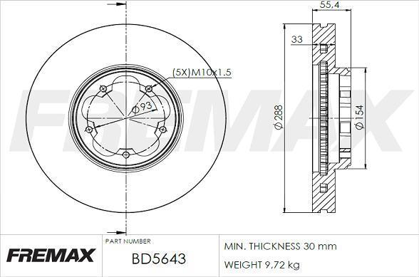 FREMAX BD-5643 - Гальмівний диск autozip.com.ua