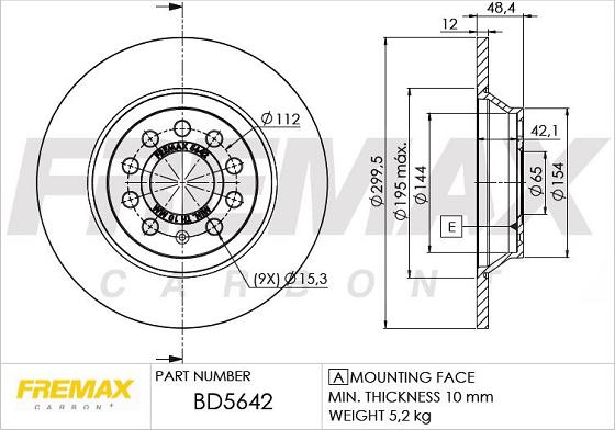 FREMAX BD-5642 - Гальмівний диск autozip.com.ua