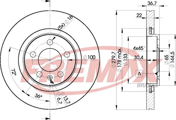 FREMAX BD-5603 - Гальмівний диск autozip.com.ua