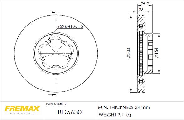 FREMAX BD-5630 - Гальмівний диск autozip.com.ua