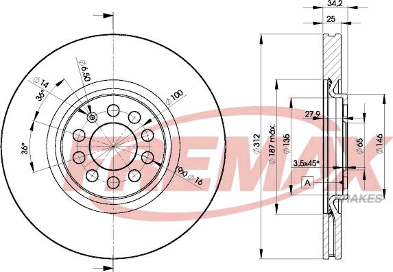 FREMAX BD-5620 - Гальмівний диск autozip.com.ua