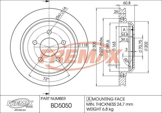 FREMAX BD-5050 - Гальмівний диск autozip.com.ua