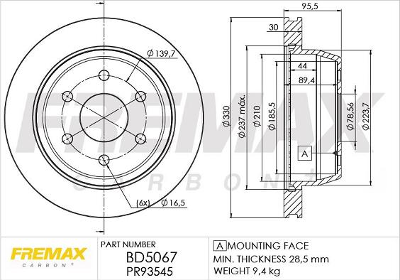 FREMAX BD-5067 - Гальмівний диск autozip.com.ua
