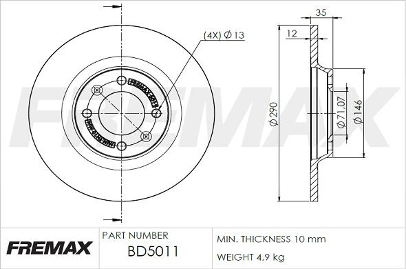 FREMAX BD-5011 - Гальмівний диск autozip.com.ua