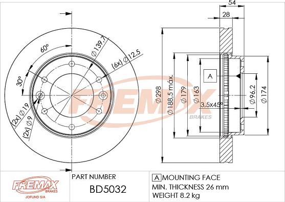 FREMAX BD-5032 - Гальмівний диск autozip.com.ua