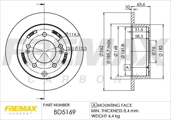 FREMAX BD-5169 - Гальмівний диск autozip.com.ua