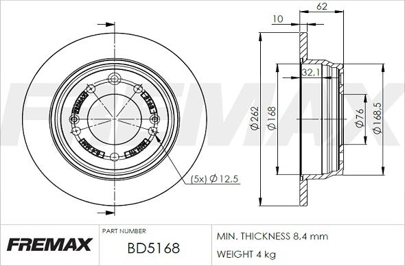 FREMAX BD-5168 - Гальмівний диск autozip.com.ua