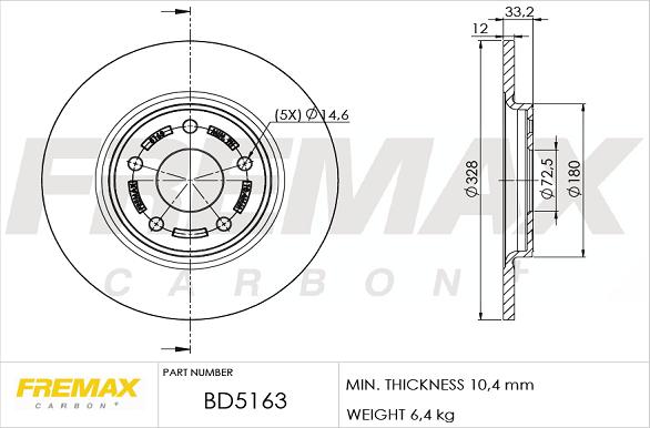 FREMAX BD-5163 - Гальмівний диск autozip.com.ua