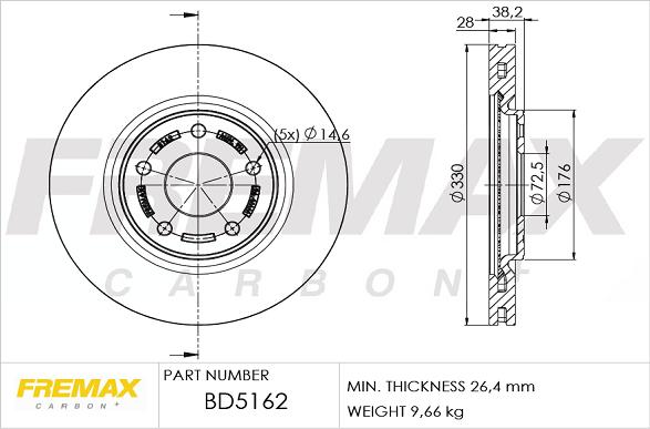 FREMAX BD-5162 - Гальмівний диск autozip.com.ua