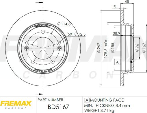 FREMAX BD-5167 - Гальмівний диск autozip.com.ua