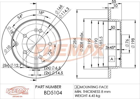 FREMAX BD-5104 - Гальмівний диск autozip.com.ua