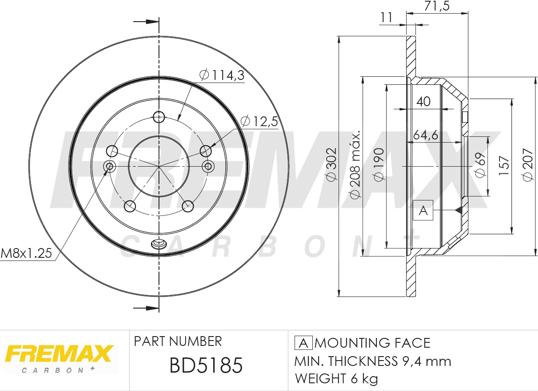 FREMAX BD-5185 - Гальмівний диск autozip.com.ua