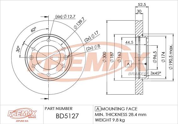 FREMAX BD-5127 - Гальмівний диск autozip.com.ua