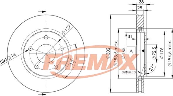 FREMAX BD-5170 - Гальмівний диск autozip.com.ua