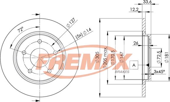 FREMAX BD-5173 - Гальмівний диск autozip.com.ua