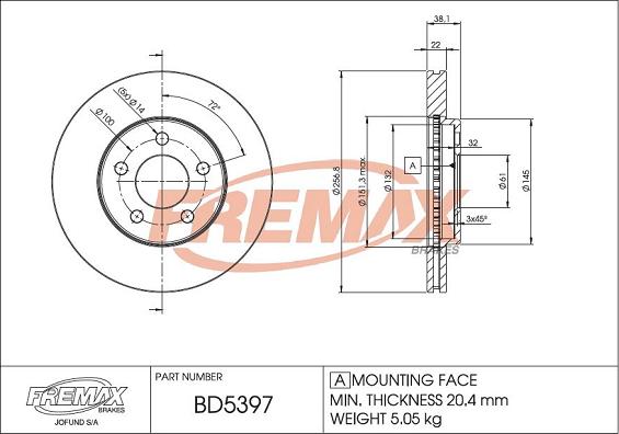 FREMAX BD-5397 - Гальмівний диск autozip.com.ua