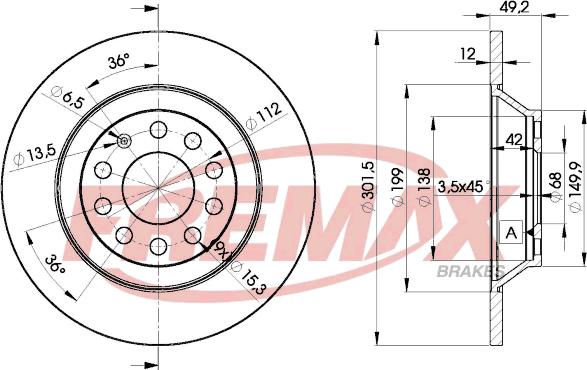 FREMAX BD-5313 - Гальмівний диск autozip.com.ua