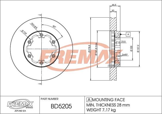 FREMAX BD-5205 - Гальмівний диск autozip.com.ua