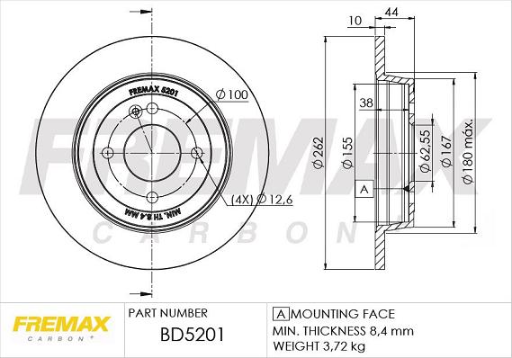FREMAX BD-5201 - Гальмівний диск autozip.com.ua