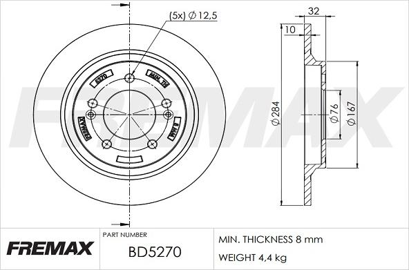 FREMAX BD-5270 - Гальмівний диск autozip.com.ua