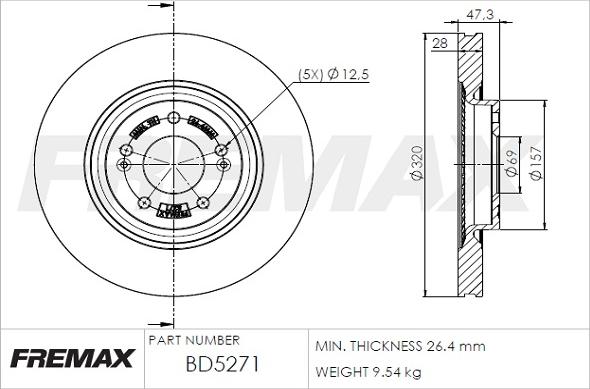 FREMAX BD-5271 - Гальмівний диск autozip.com.ua