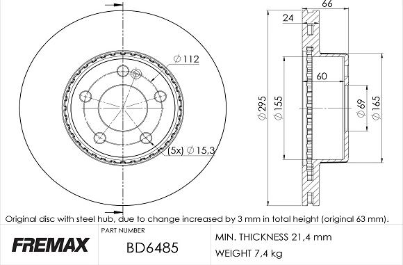 FREMAX BD-6485 - Гальмівний диск autozip.com.ua