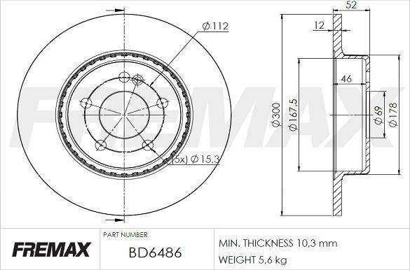 FREMAX BD-6486 - Гальмівний диск autozip.com.ua