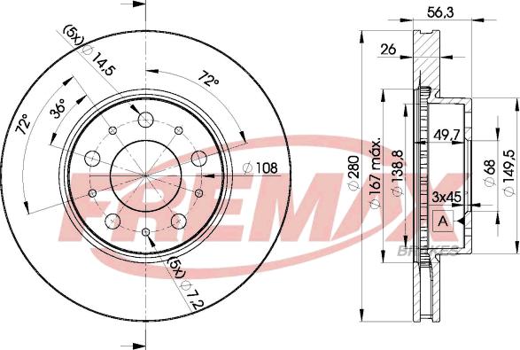 FREMAX BD-6567 - Гальмівний диск autozip.com.ua