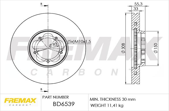 FREMAX BD-6539 - Гальмівний диск autozip.com.ua