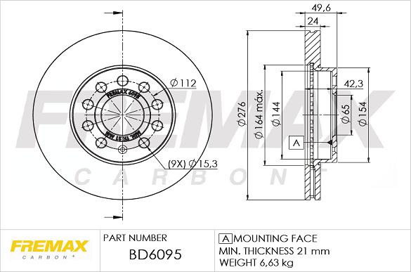 FREMAX BD-6095 - Гальмівний диск autozip.com.ua