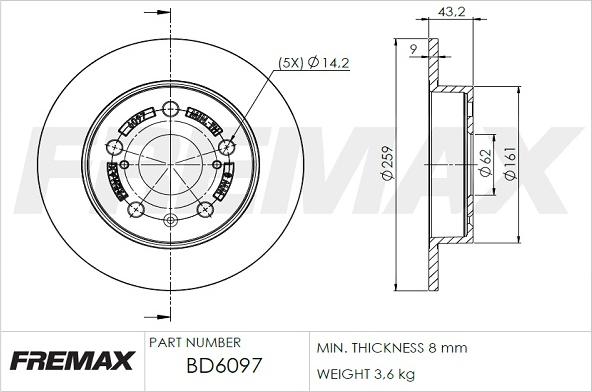 FREMAX BD-6097 - Гальмівний диск autozip.com.ua