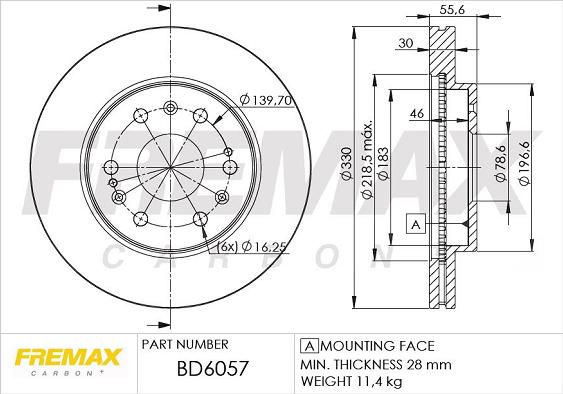 FREMAX BD-6057 - Гальмівний диск autozip.com.ua