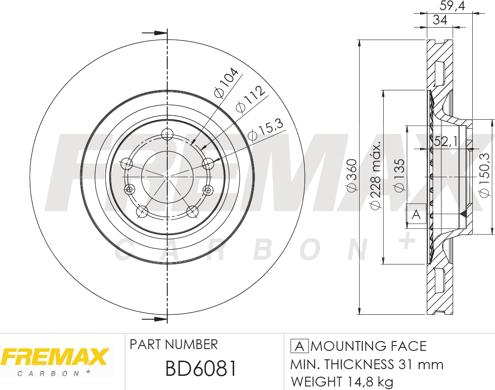 FREMAX BD-6081 - Гальмівний диск autozip.com.ua