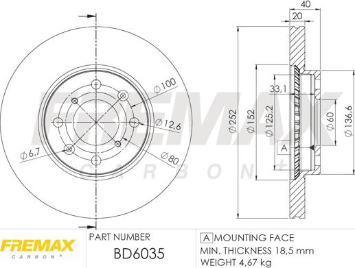 FREMAX BD-6035 - Гальмівний диск autozip.com.ua