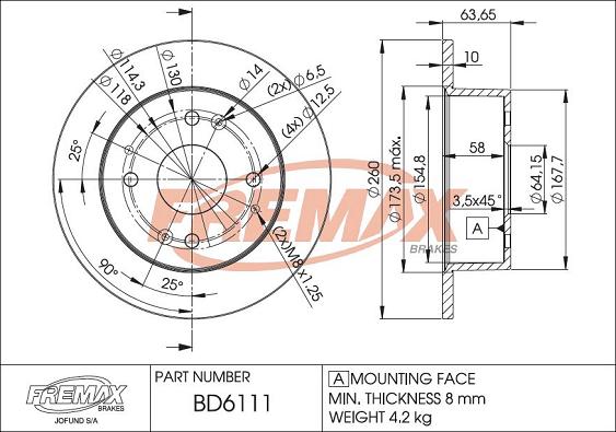 FREMAX BD-6111 - Гальмівний диск autozip.com.ua