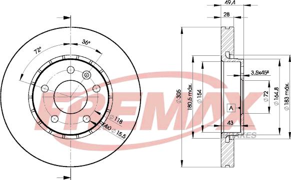 FREMAX BD-6845 - Гальмівний диск autozip.com.ua