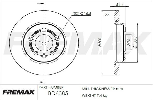 FREMAX BD-6385 - Гальмівний диск autozip.com.ua