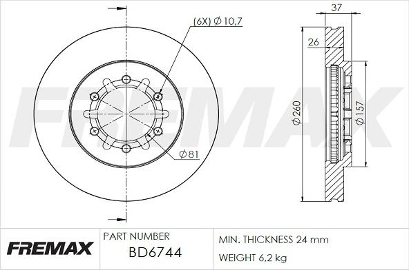 FREMAX BD-6744 - Гальмівний диск autozip.com.ua