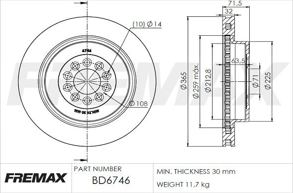 FREMAX BD-6746 - Гальмівний диск autozip.com.ua