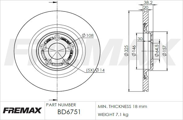 FREMAX BD-6751 - Гальмівний диск autozip.com.ua