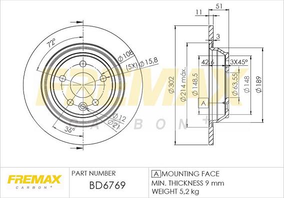 FREMAX BD-6769 - Гальмівний диск autozip.com.ua