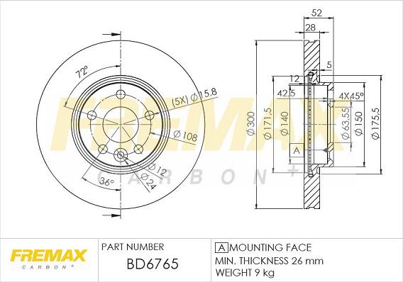 FREMAX BD-6765 - Гальмівний диск autozip.com.ua