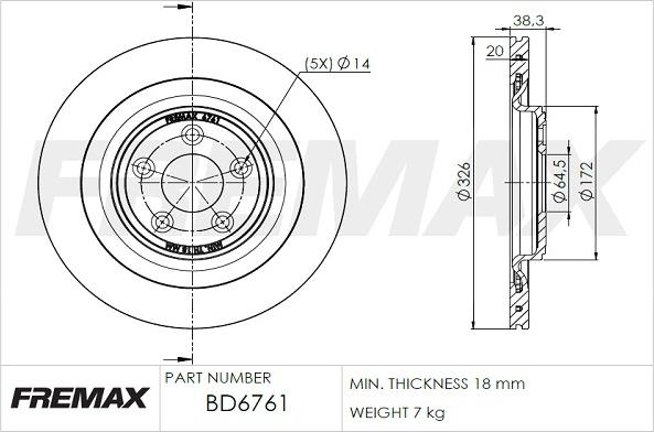 FREMAX BD-6761 - Гальмівний диск autozip.com.ua