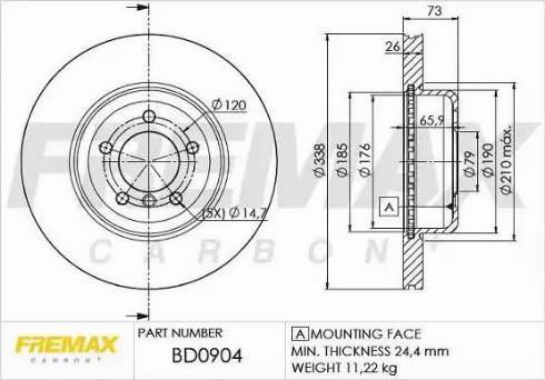 FREMAX BD-0904 - Гальмівний диск autozip.com.ua