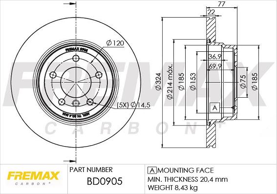 FREMAX BD-0905 - Гальмівний диск autozip.com.ua